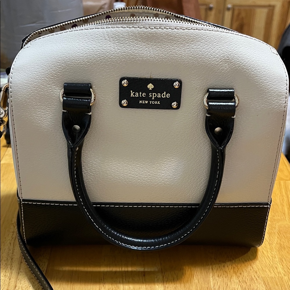 Kate Spade Two-Tone Black and Off White Satchel